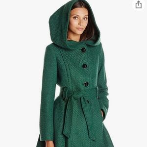 Steve Madden fit n flare trench green